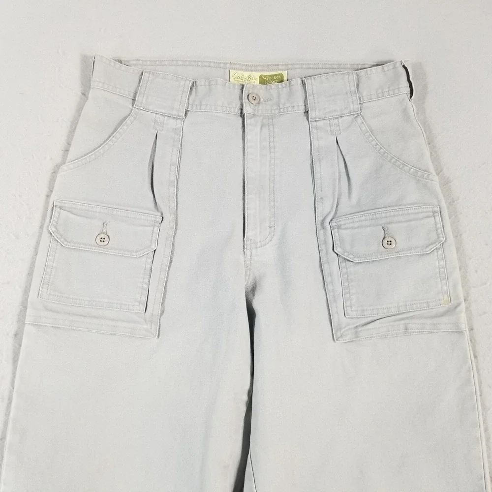 Cabela's 7 pocket cargo hiking pants men's 34x34 gray outdoor adventure